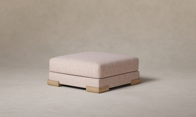 The Blair Ottoman - Heritage Belgian Linen Petal