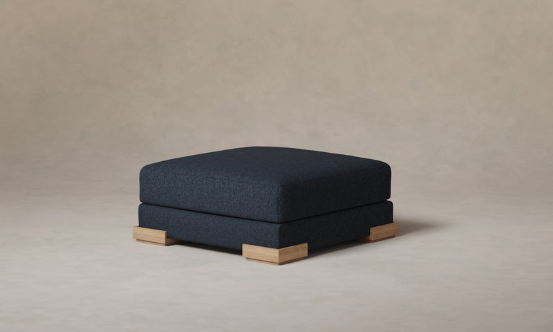 The Blair Ottoman - Italian Brushed Wool Harbor