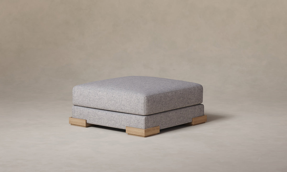 The Blair Ottoman - Italian Brushed Wool Moon