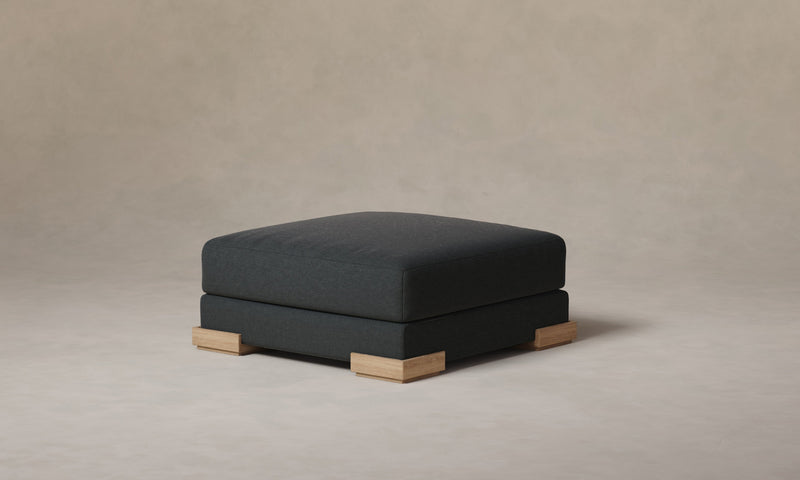 The Blair Ottoman - Marled Alpaca Velvet Basalt