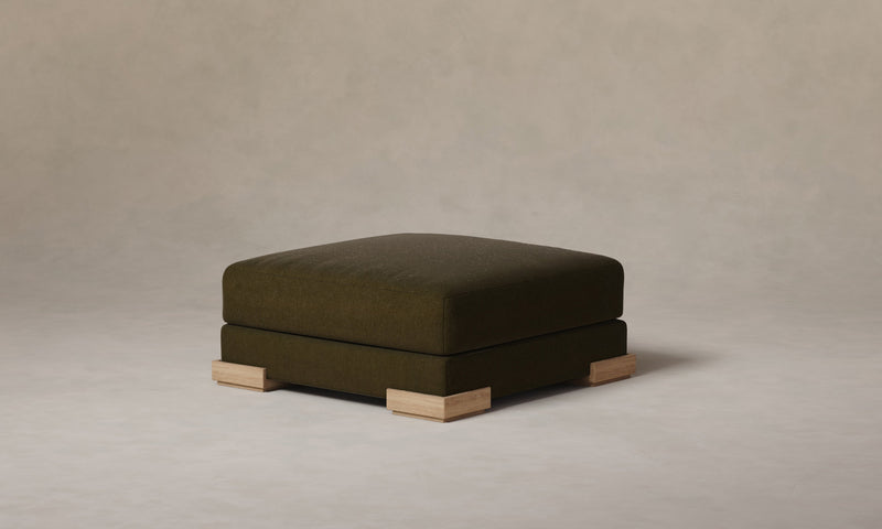 The Blair Ottoman - Marled Alpaca Velvet Marsh