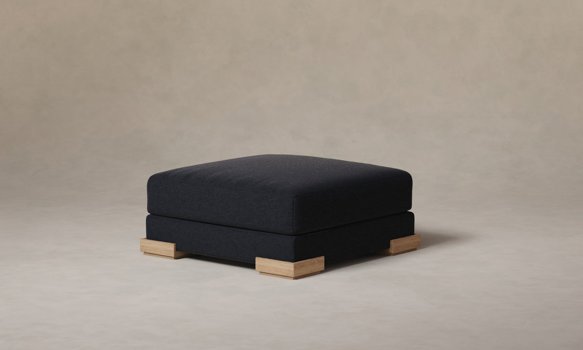 The Blair Ottoman - Marled Alpaca Velvet Nightfall
