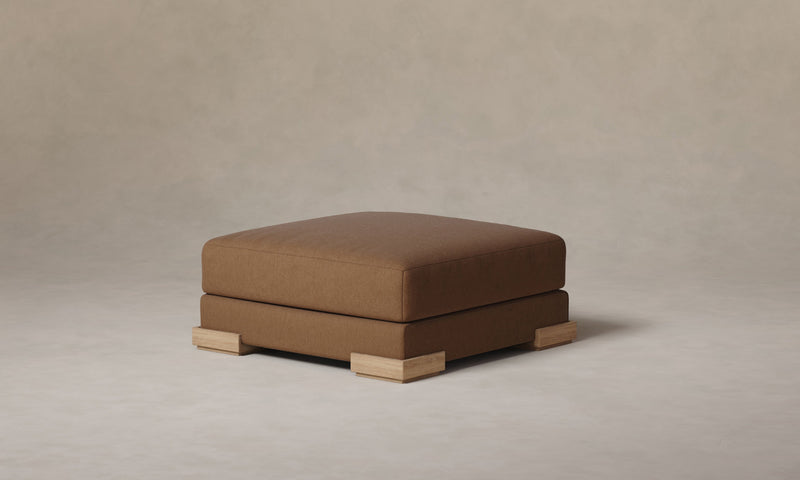 The Blair Ottoman - Marled Alpaca Velvet Whiskey