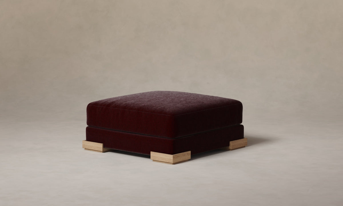 The Blair Ottoman - Mohair Crimson
