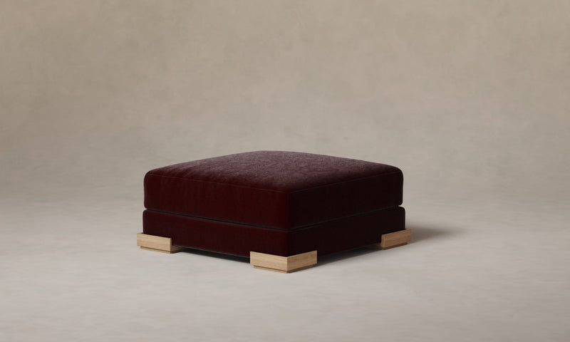 The Blair Ottoman - Mohair Crimson