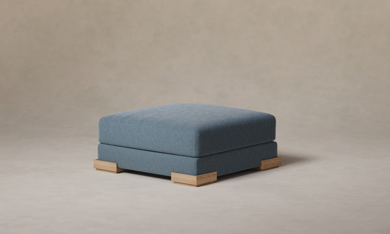 The Blair Ottoman - Mohair Slate Blue