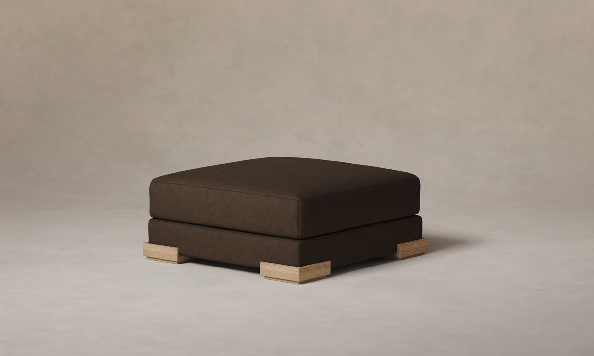 The Blair Ottoman - Nubuck Leather Espresso
