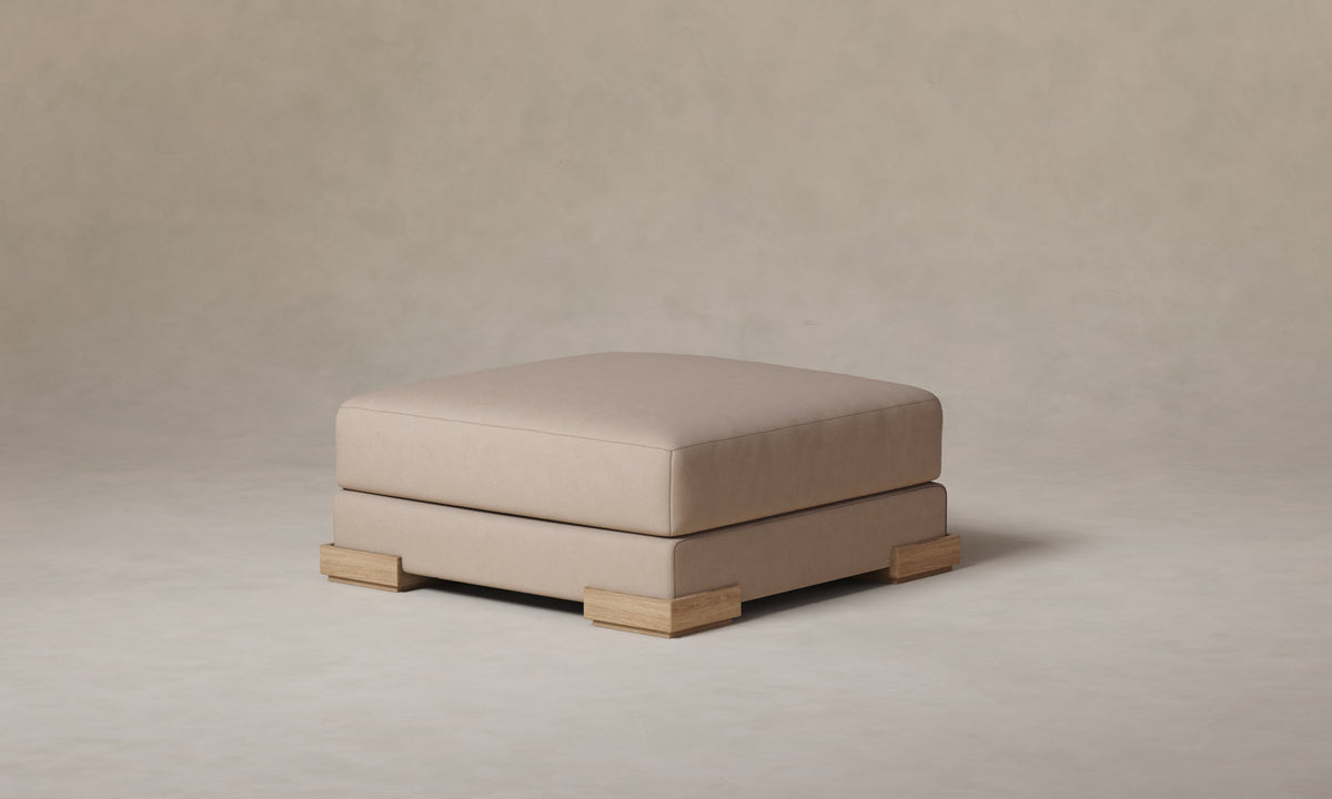 The Blair Ottoman - Nubuck Leather Fawn