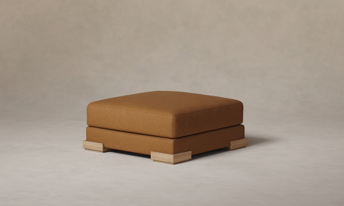 The Blair Ottoman - Nubuck Leather Saddle