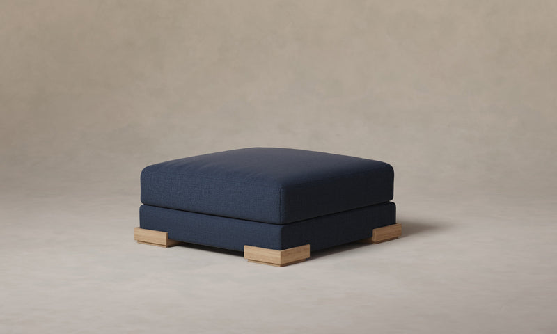 The Blair Ottoman - Performance Linen Weave Bay