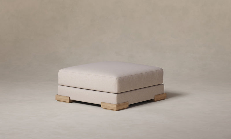 The Blair Ottoman - Performance Linen Weave Beige