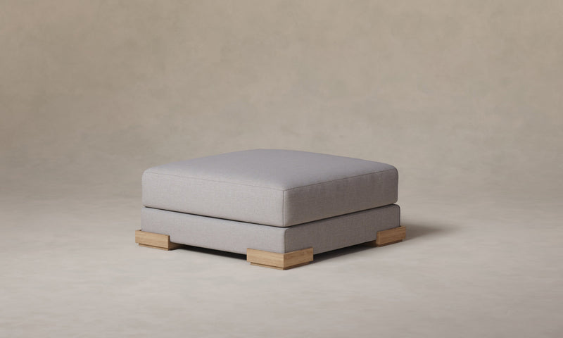 The Blair Ottoman - Performance Linen Weave Cloud