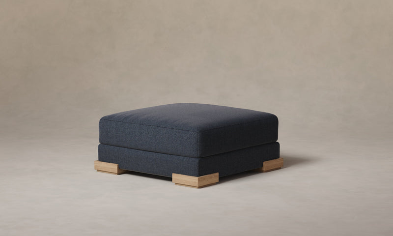 The Blair Ottoman - Performance Textural Weave Marina