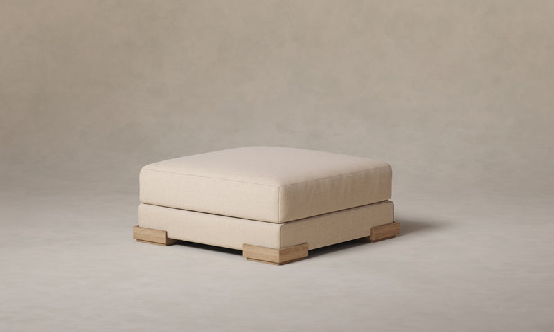 The Blair Ottoman - Performance Textural Weave Savanna