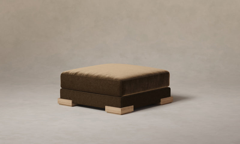 The Blair Ottoman - Performance Velvet Bark