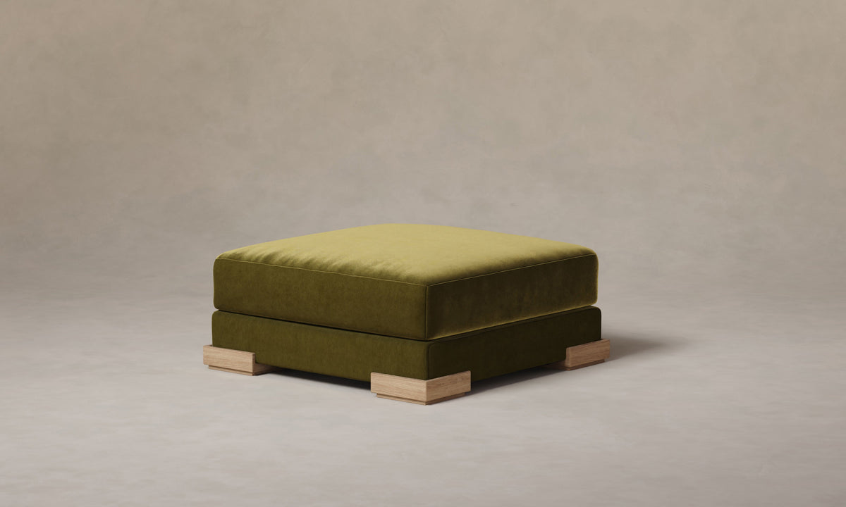 The Blair Ottoman - Performance Velvet Olive