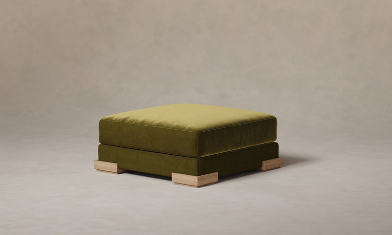 The Blair Ottoman - Performance Velvet Olive