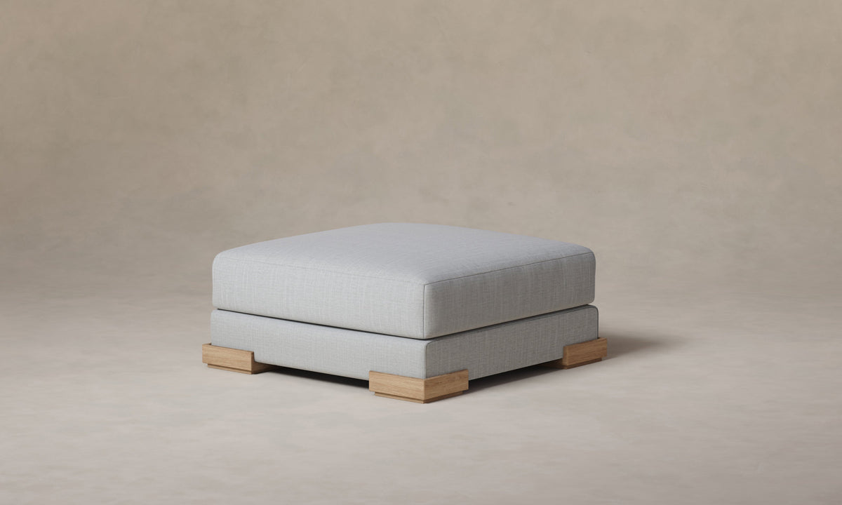 The Blair Ottoman - Performance Woven Chenille Rain