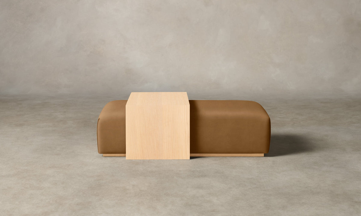 The Bowery Ottoman - Costa Leather Nutmeg