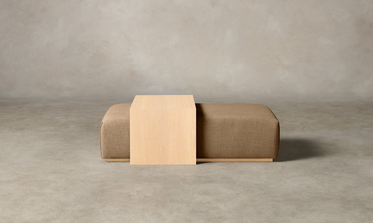 The Bowery Ottoman - Heritage Belgian Linen Chai