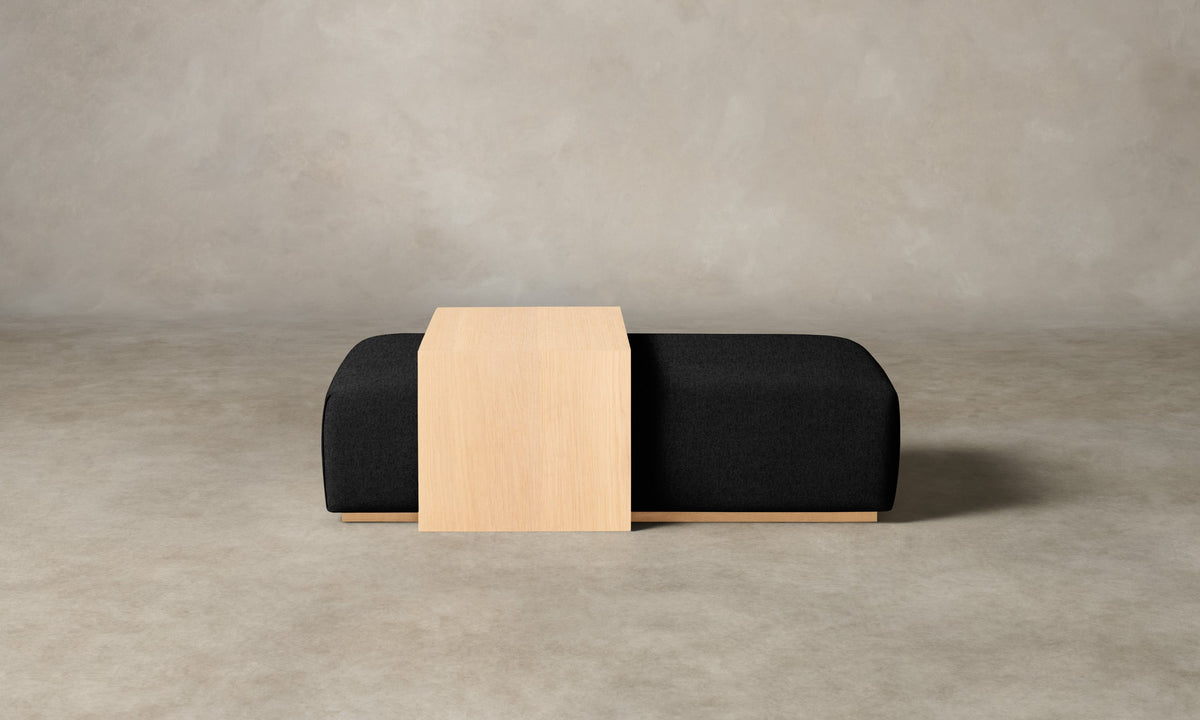 The Bowery Ottoman - Italian Brushed Wool Pepper