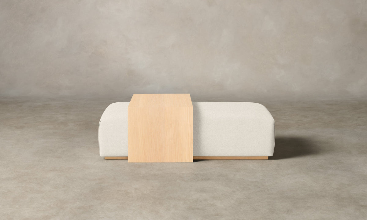 The Bowery Ottoman - Italian Brushed Wool Vanilla