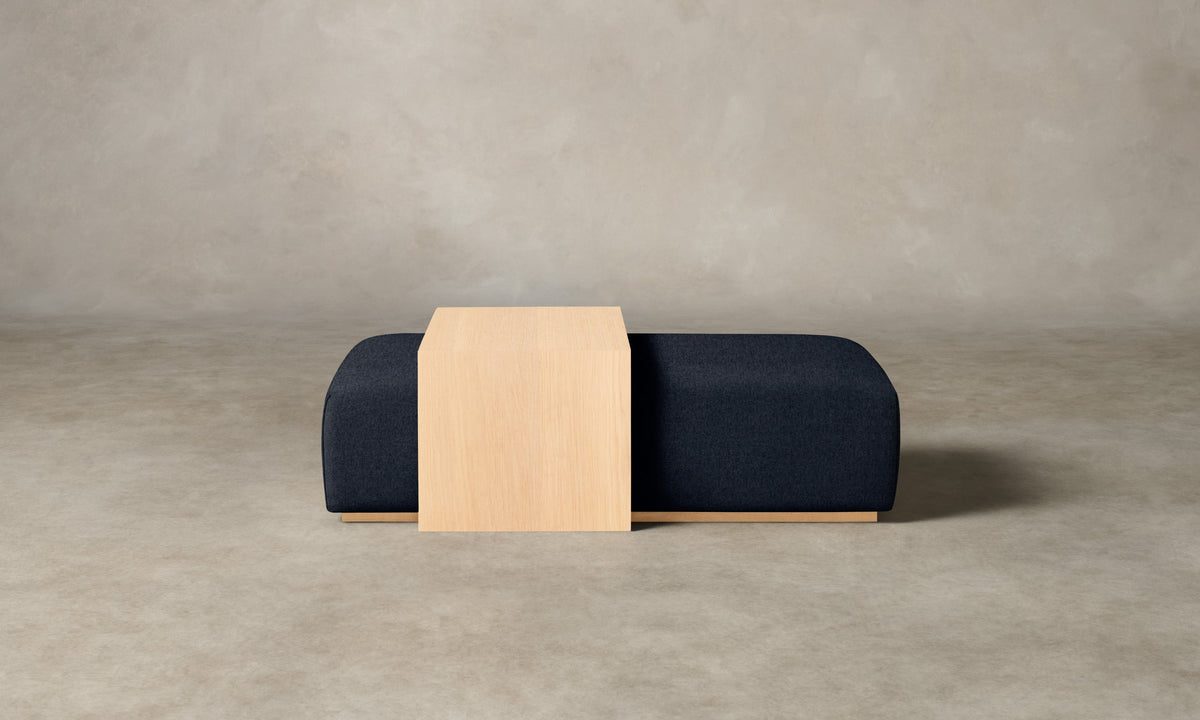 The Bowery Ottoman - Italian Brushed Wool Harbor