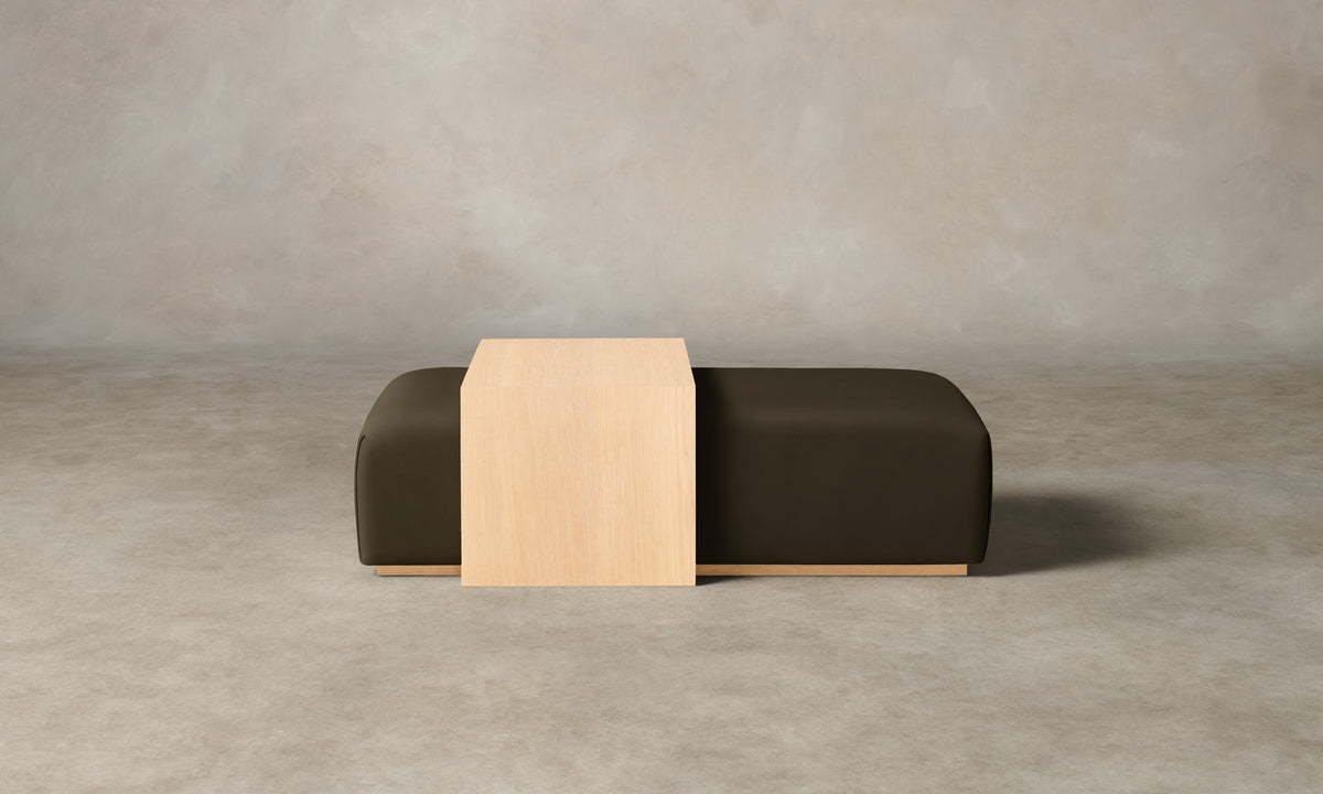 The Bowery Ottoman - Pebbled Leather Truffle