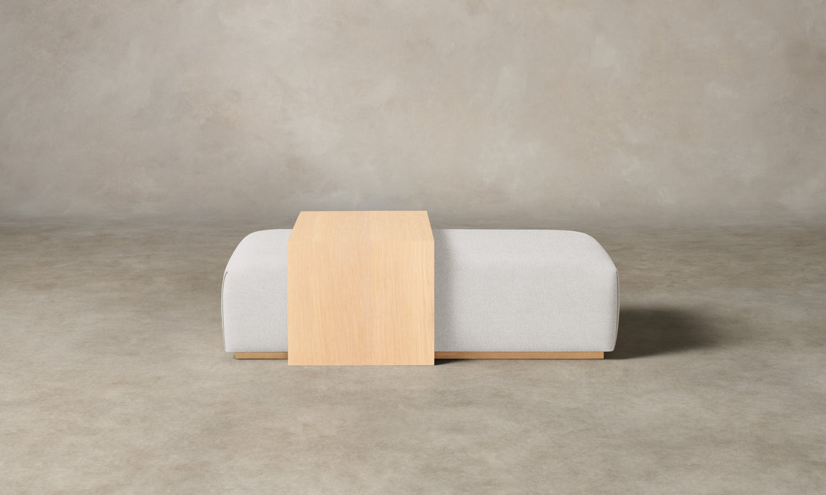 The Bowery Ottoman - Performance Linen Weave Pure White