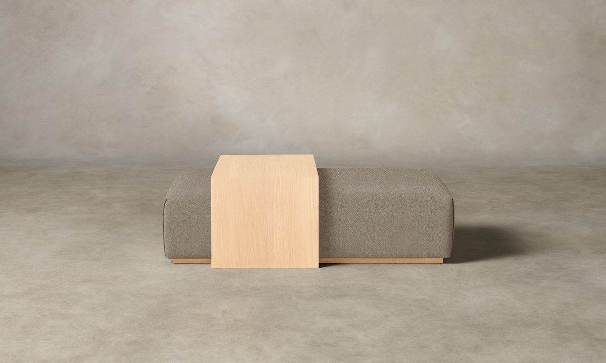 The Bowery Ottoman - Performance Textural Weave Earthen