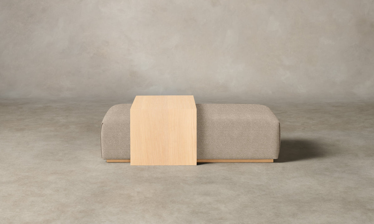 The Bowery Ottoman - Performance Textural Weave Savanna
