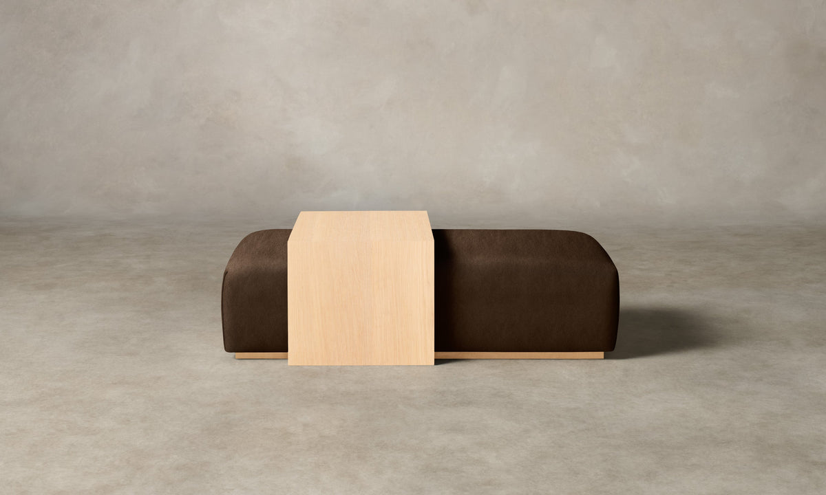 The Bowery Ottoman - Performance Velvet Bark