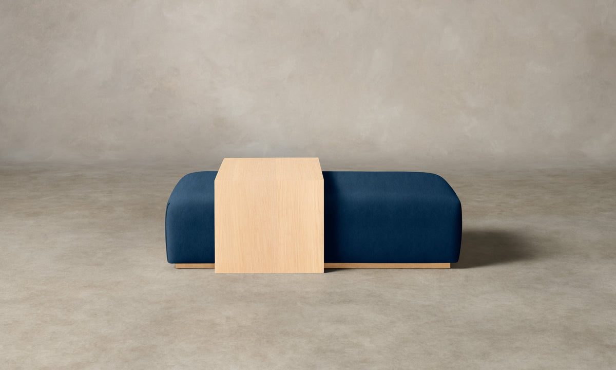 The Bowery Ottoman - Performance Velvet Sapphire