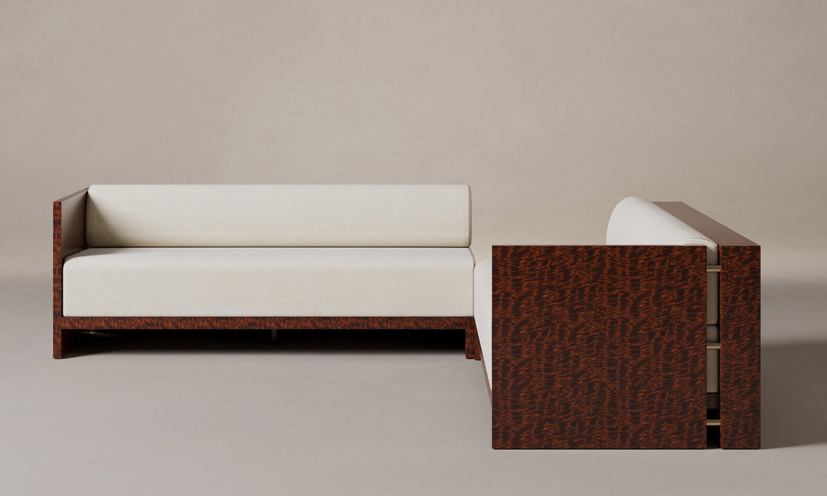 The Brasa Sectional - Marled Alpaca Velvet Porcelain