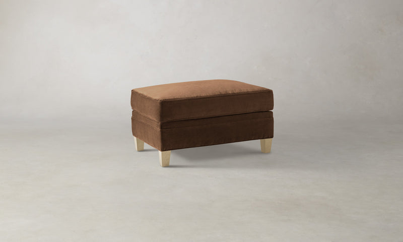 The Carmine Ottoman - Marled Alpaca Velvet Whiskey