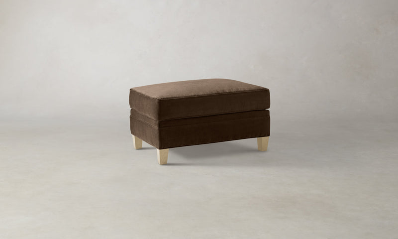 The Carmine Ottoman - Performance Velvet Bark