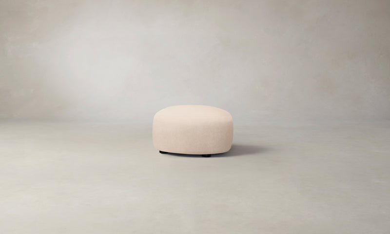 The Chelsea Ottoman - Marled Alpaca Velvet Rosette