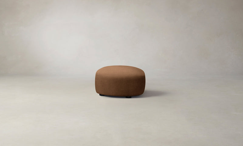 The Chelsea Ottoman - Marled Alpaca Velvet Whiskey