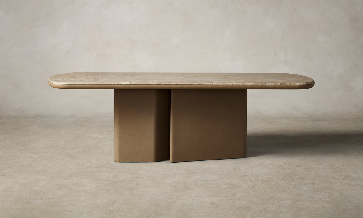 The Cota Dining Table - Venetian Leather Fossil