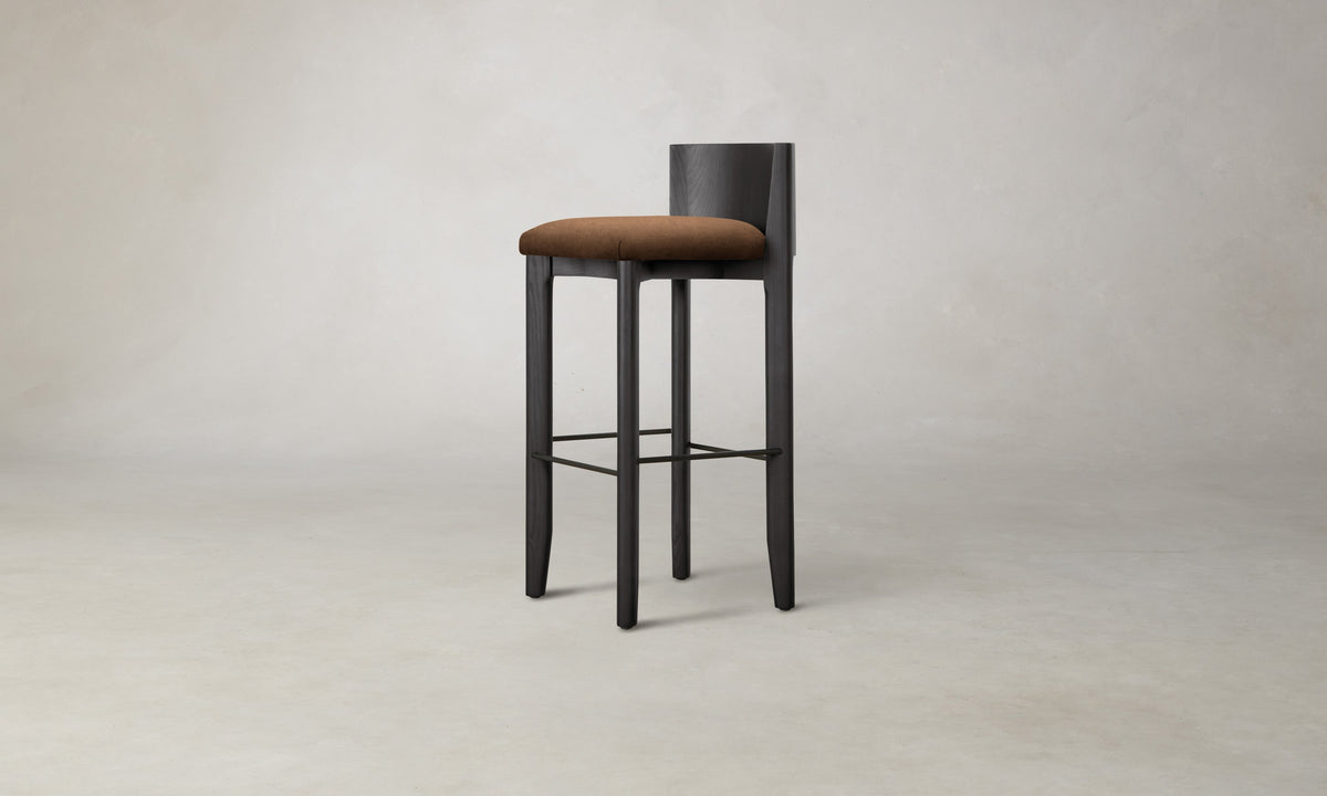 The Delancey Bar & Counter Stool - Marled Alpaca Velvet Whiskey