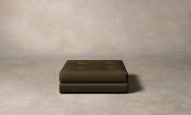 The Forma Ottoman - Marled Alpaca Velvet Marsh