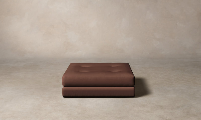 The Forma Ottoman - Marled Alpaca Velvet Molasses