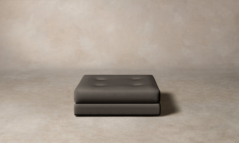 The Forma Ottoman - Pebbled Leather Ash