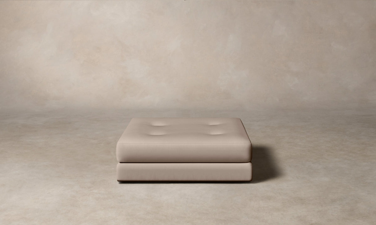 The Forma Ottoman - Pebbled Leather Stone