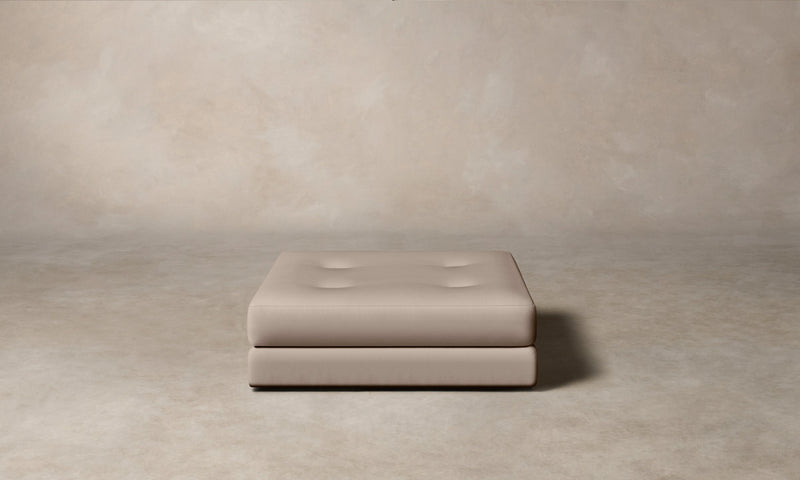 The Forma Ottoman - Pebbled Leather Stone