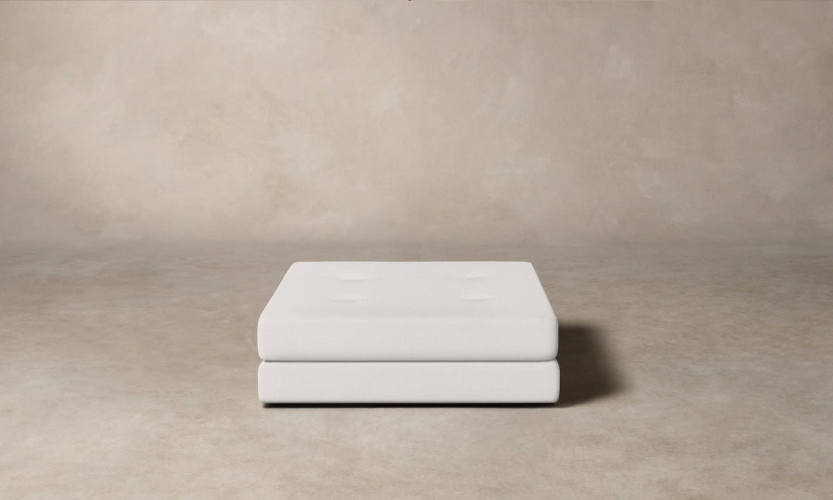 The Forma Ottoman - Performance Linen Weave Pure White