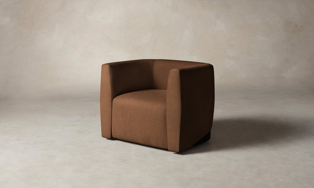 The Henri Swivel Chair - Marled Alpaca Velvet Whiskey