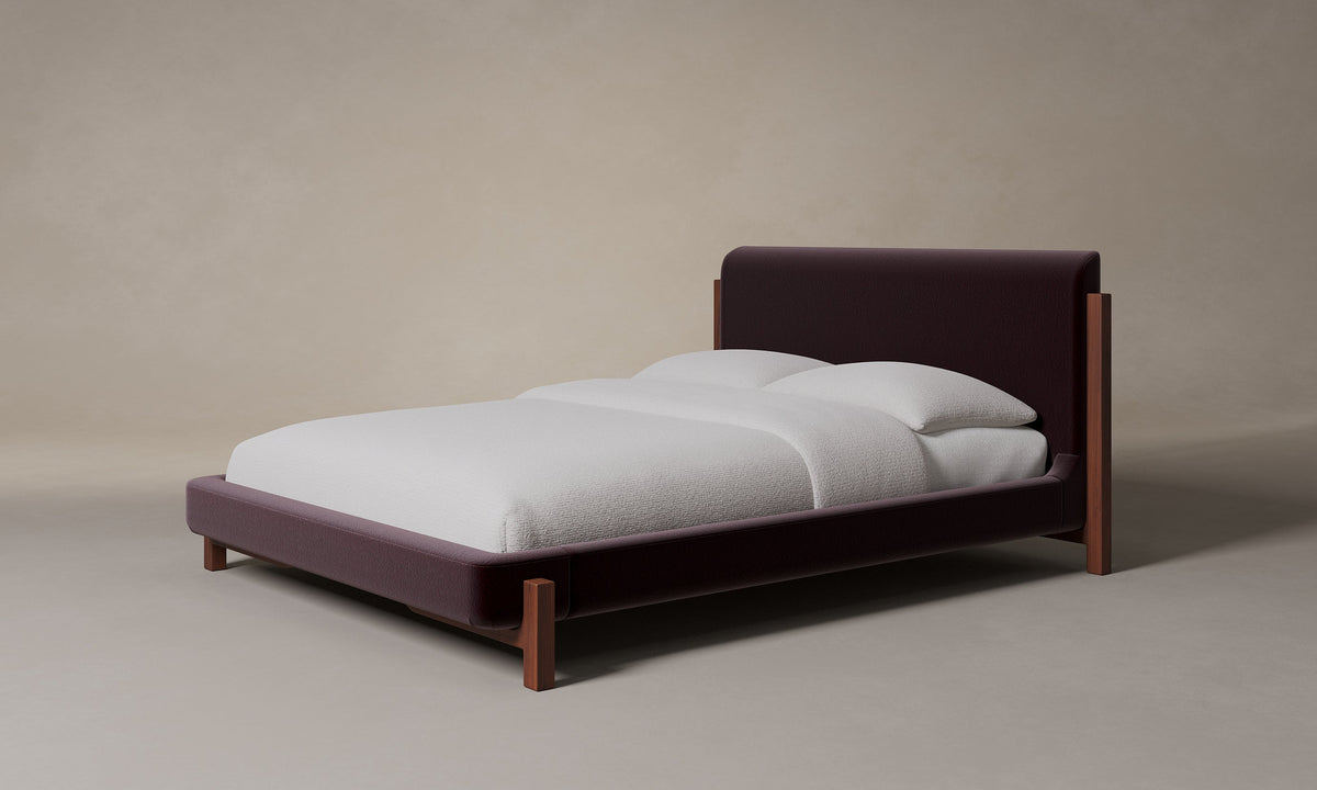The Irene Bed - Mohair Crimson