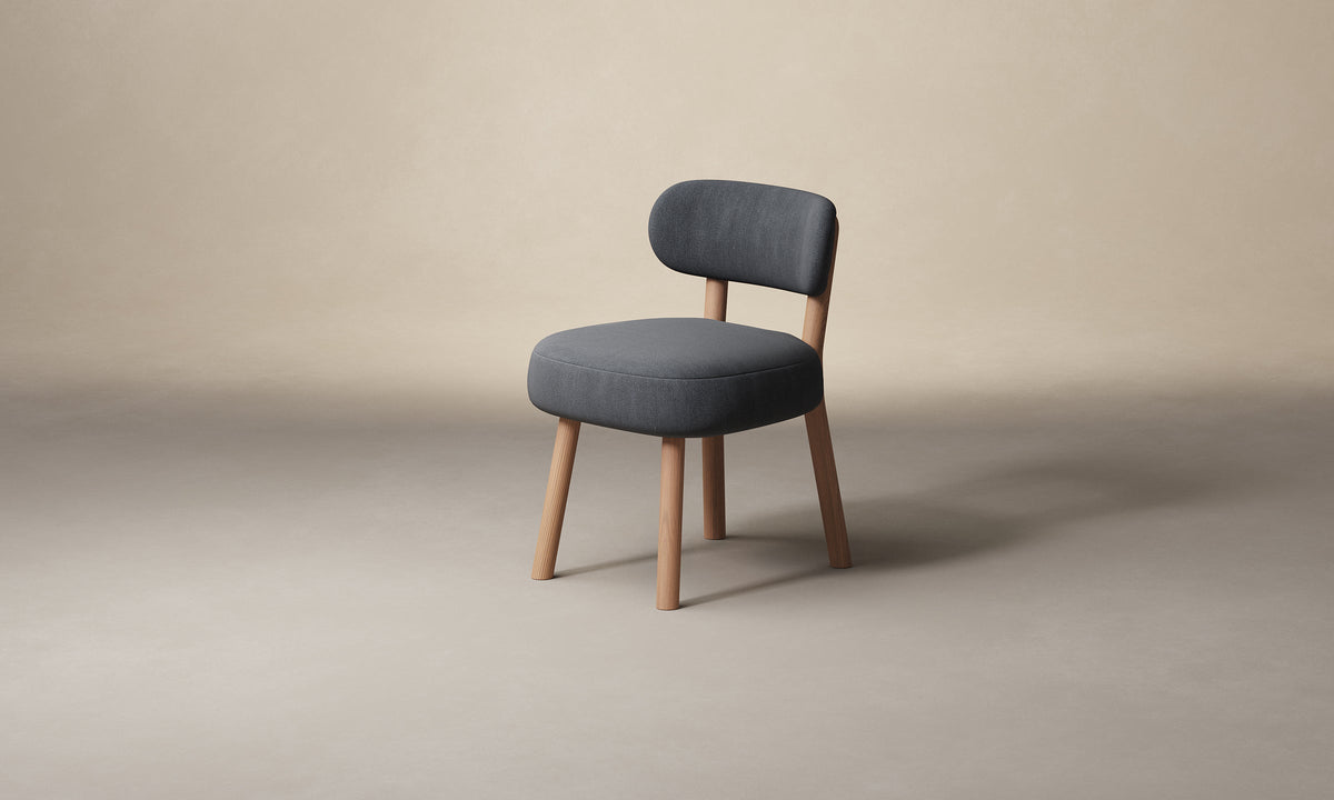 The Jane Dining Chair - Marled Alpaca Velvet Basalt