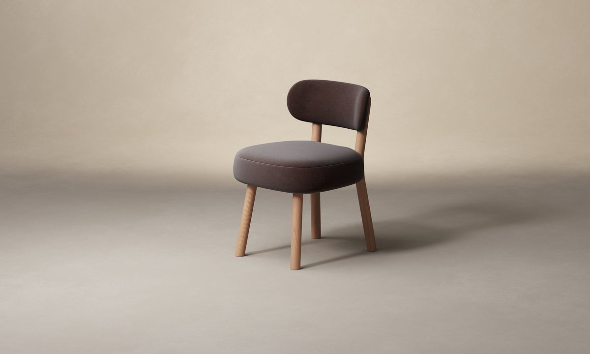 The Jane Dining Chair - Marled Alpaca Velvet Molasses